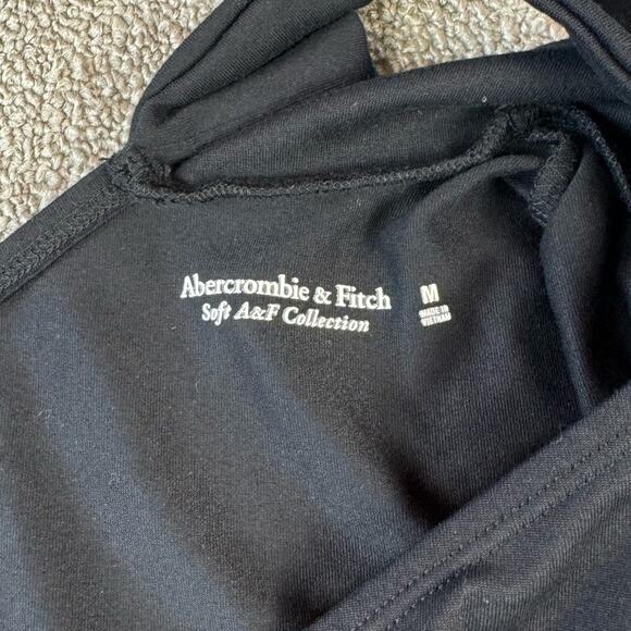 Abercrombie & Fitch Long Sleeve Shirt Cut out Soft as AF Black Size Medium - Picture 3 of 6